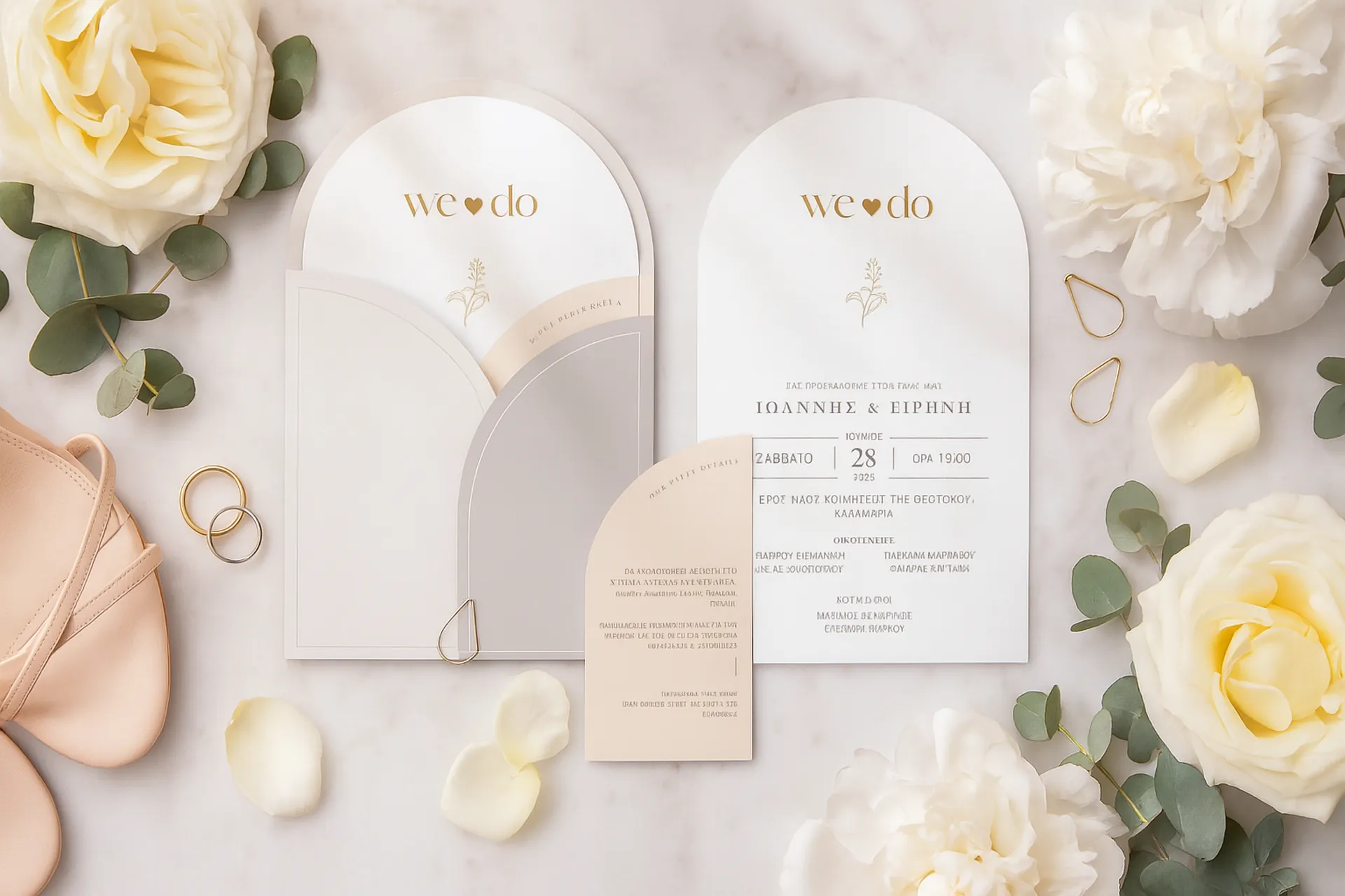 μινιμαλ προσκλητηριο γαμου